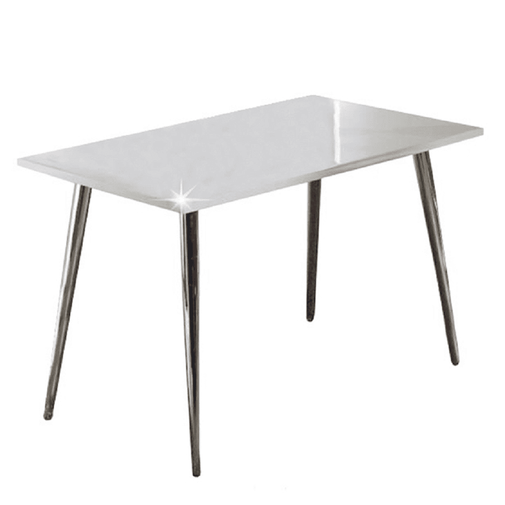 KONDELA Jedálenský stôl, MDF + chróm, extra výška lesk HG, 120x70 cm, PEDRO